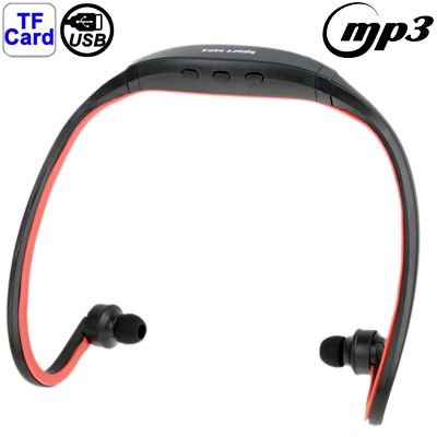 Sport MP3 Player Headset with TF Card Reader Function, Music Format: MP3 / WMA / WAV (Red) - Click Image to Close